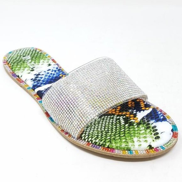 New! Gia Multi Snake Rhinestone Slides - Picture 3 of 7